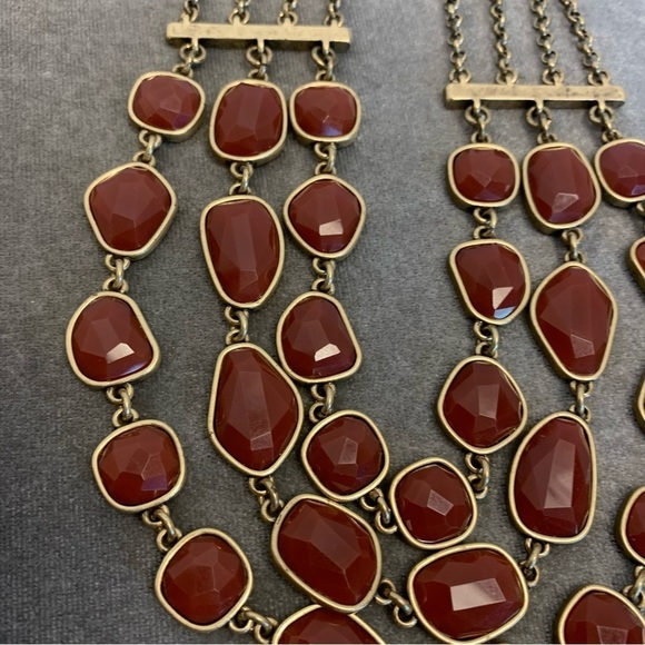 LUCKY brand red triple layered boho collar necklace - Picture 5 of 11